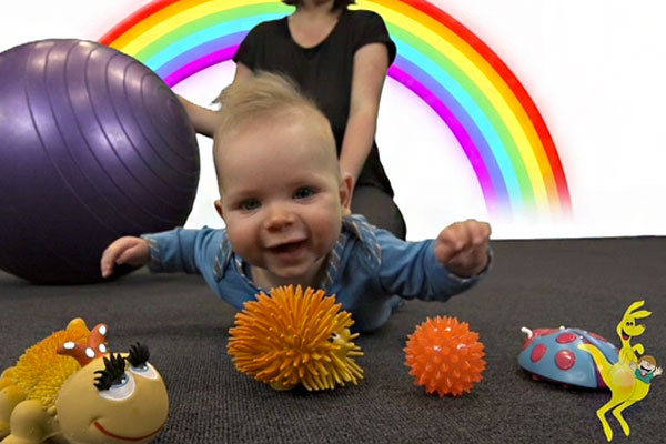 Baby happy doing tummy timeGymbaroo Babyroo Active Babies Smart Kids free online videos