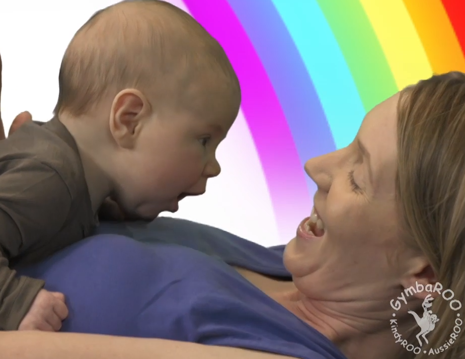 Baby and mum in Active Babies Smart Kids: GymbaROO's free online BabyROO series