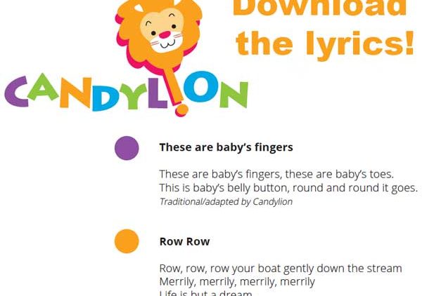 Lyrics to Candylion baby songs from GymbaROO