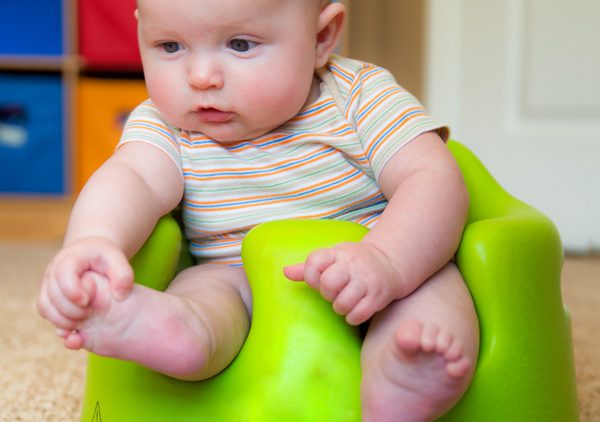 The Bumbo, ‘baby seat’ devices and propping your baby to sit. Please avoid