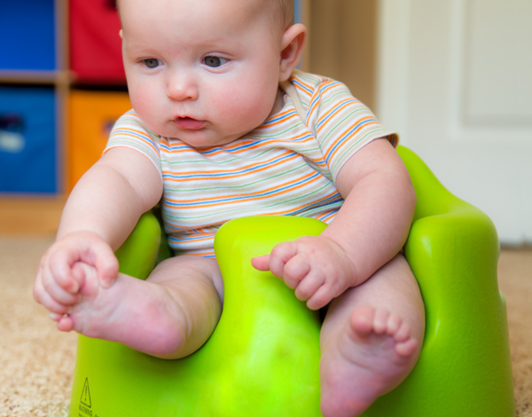 The Bumbo, ‘baby seat’ devices and propping your baby to sit. Please avoid